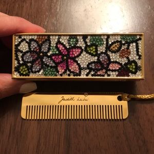 Judith Leiber crystal lipstick case and comb
